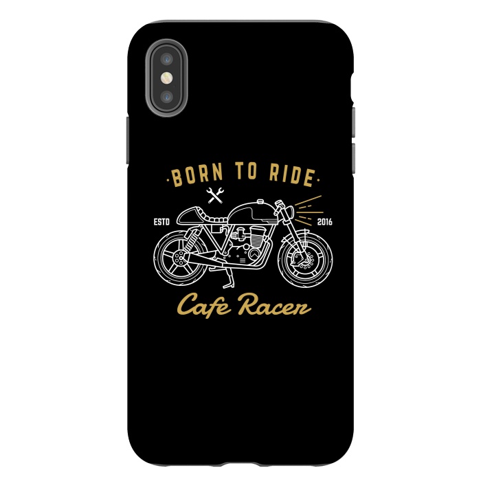 iPhone Xs Max StrongFit Born to Ride Cafe Racer by Afif Quilimo