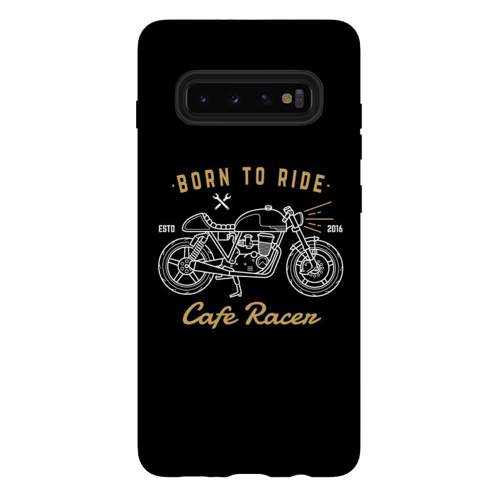 Galaxy S10 plus StrongFit Born to Ride Cafe Racer by Afif Quilimo