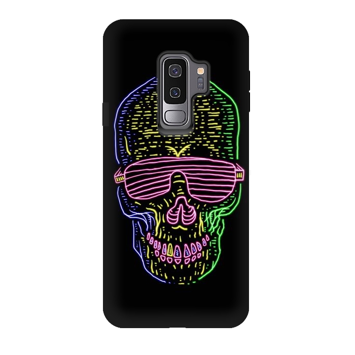 Galaxy S9 plus StrongFit Skull Neon 1 by Afif Quilimo