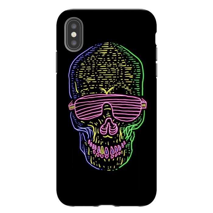 iPhone Xs Max StrongFit Skull Neon 1 by Afif Quilimo