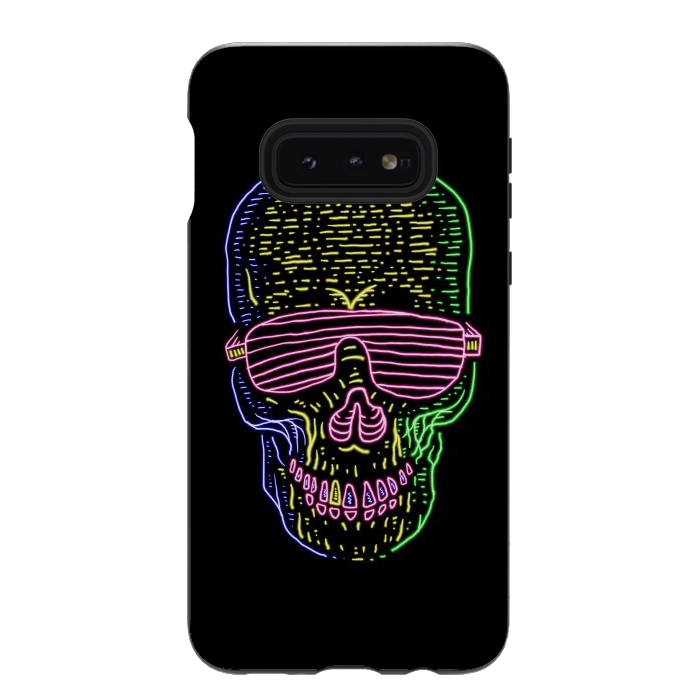 Galaxy S10e StrongFit Skull Neon 1 by Afif Quilimo