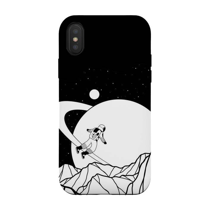 iPhone Xs / X StrongFit Space walk (black and white) by Steve Wade (Swade)