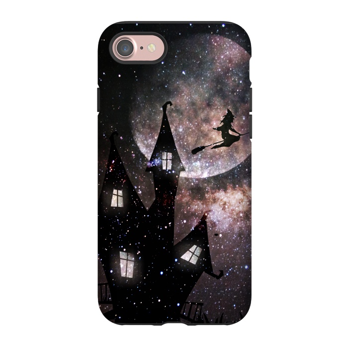 iPhone 7 StrongFit Flying witch and dark house at night by Oana 