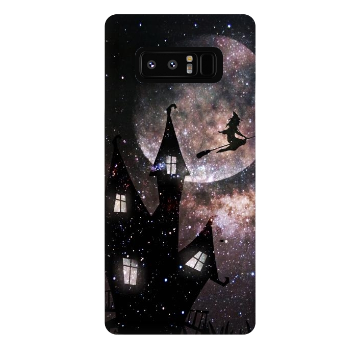Galaxy Note 8 StrongFit Flying witch and dark house at night by Oana 