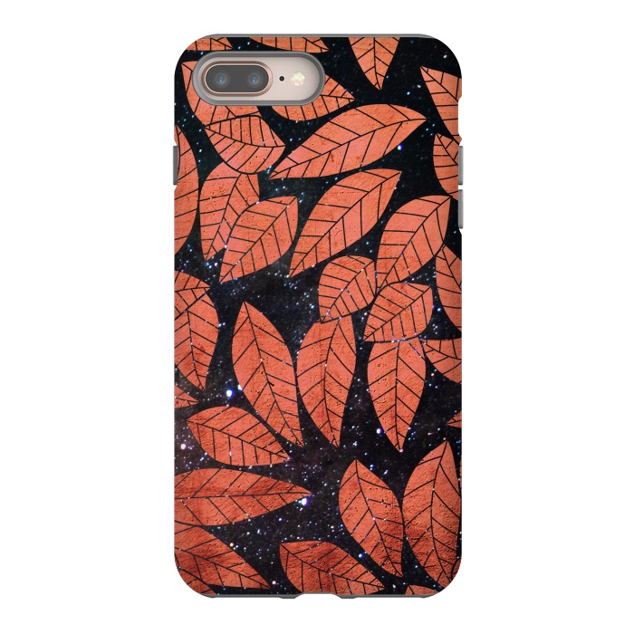 iPhone 7 plus StrongFit Rust autumn leaves pattern by Oana 