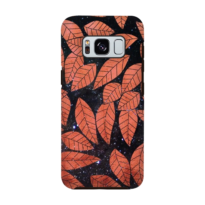 Galaxy S8 StrongFit Rust autumn leaves pattern by Oana 