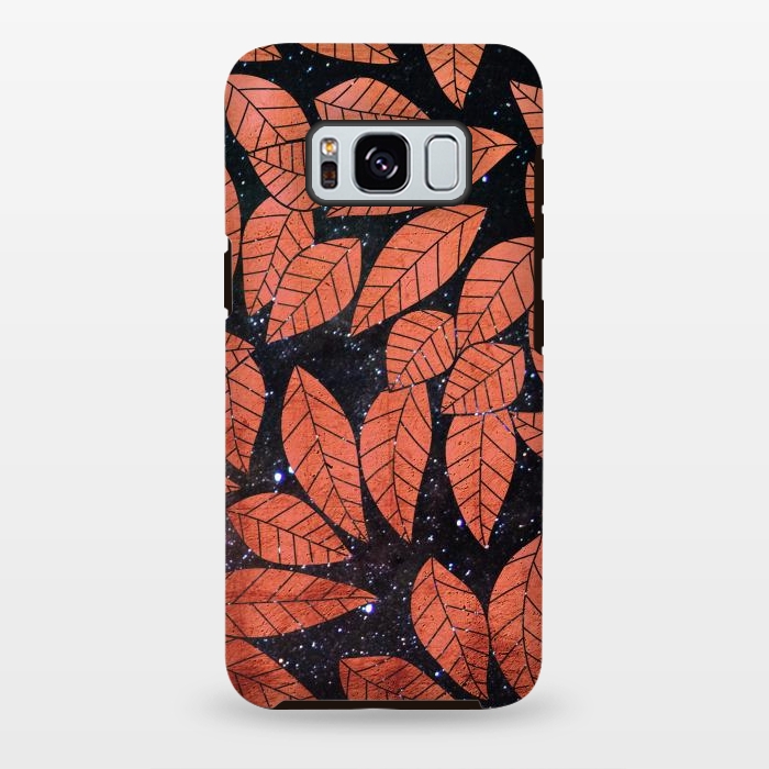 Galaxy S8 plus StrongFit Rust autumn leaves pattern by Oana 