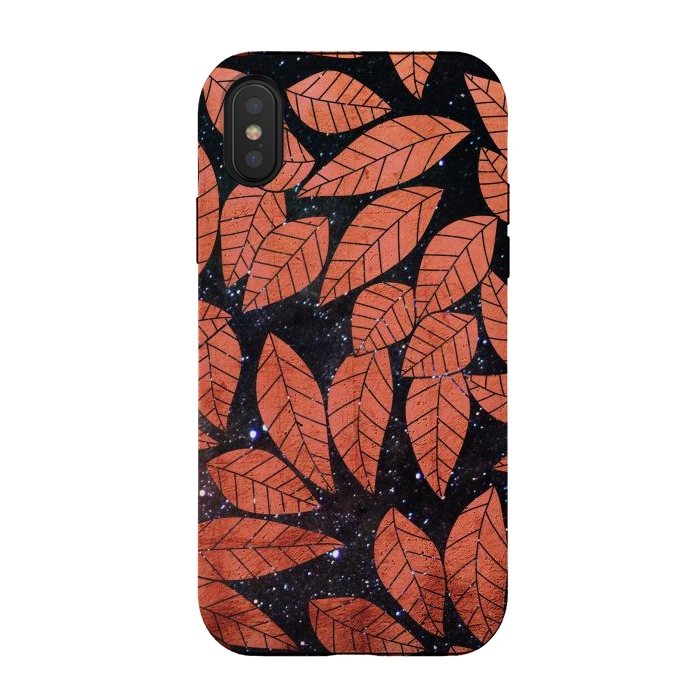 iPhone Xs / X StrongFit Rust autumn leaves pattern by Oana 