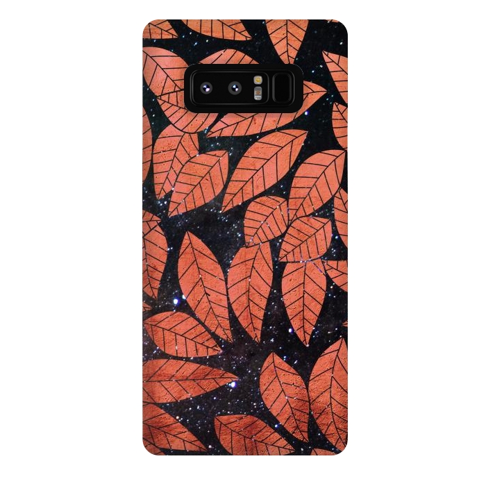 Galaxy Note 8 StrongFit Rust autumn leaves pattern by Oana 