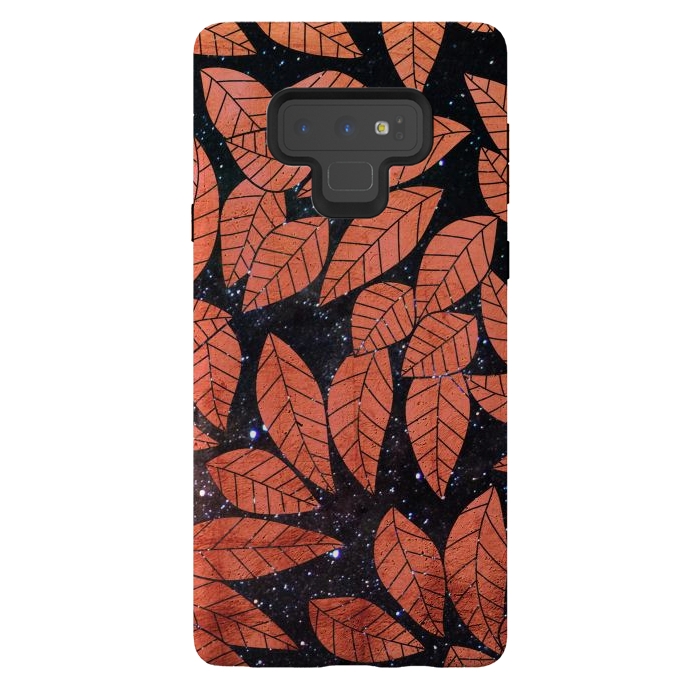 Galaxy Note 9 StrongFit Rust autumn leaves pattern by Oana 