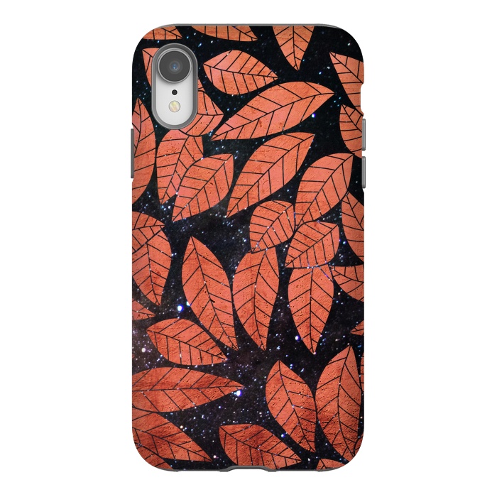 iPhone Xr StrongFit Rust autumn leaves pattern by Oana 