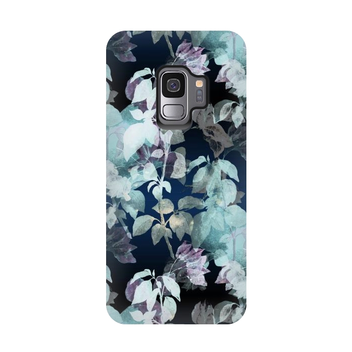 Galaxy S9 StrongFit Watercolor night garden pattern by Oana 