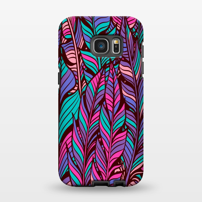 Galaxy S7 EDGE StrongFit boho chic feather pattern 2  by MALLIKA