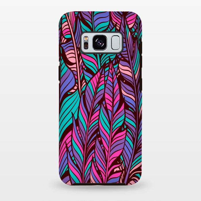 Galaxy S8 plus StrongFit boho chic feather pattern 2  by MALLIKA