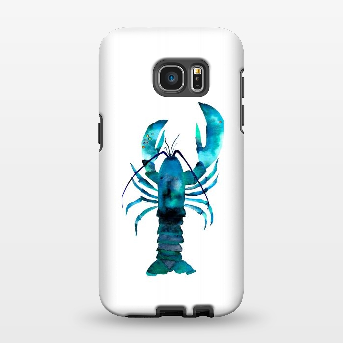 Galaxy S7 EDGE StrongFit Blue Lobster by Amaya Brydon