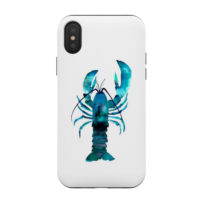 iPhone Xs / X StrongFit Blue Lobster by Amaya Brydon