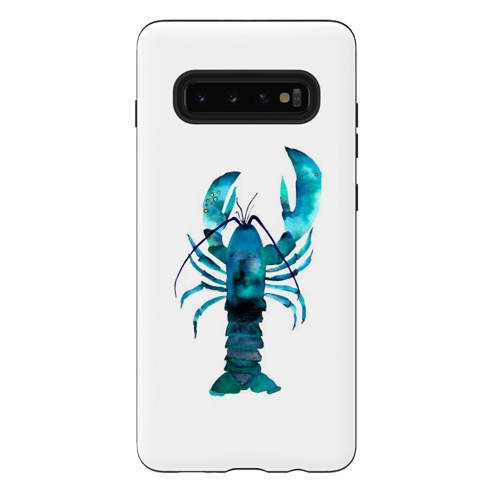Galaxy S10 plus StrongFit Blue Lobster by Amaya Brydon