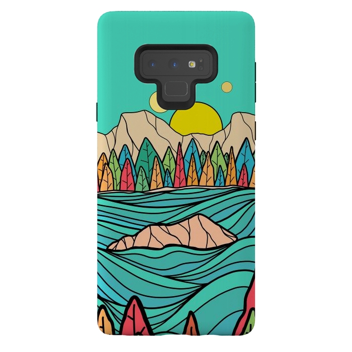 Galaxy Note 9 StrongFit The autumn lake by Steve Wade (Swade)