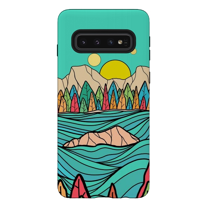 Galaxy S10 StrongFit The autumn lake by Steve Wade (Swade)