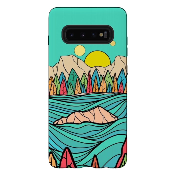 Galaxy S10 plus StrongFit The autumn lake by Steve Wade (Swade)