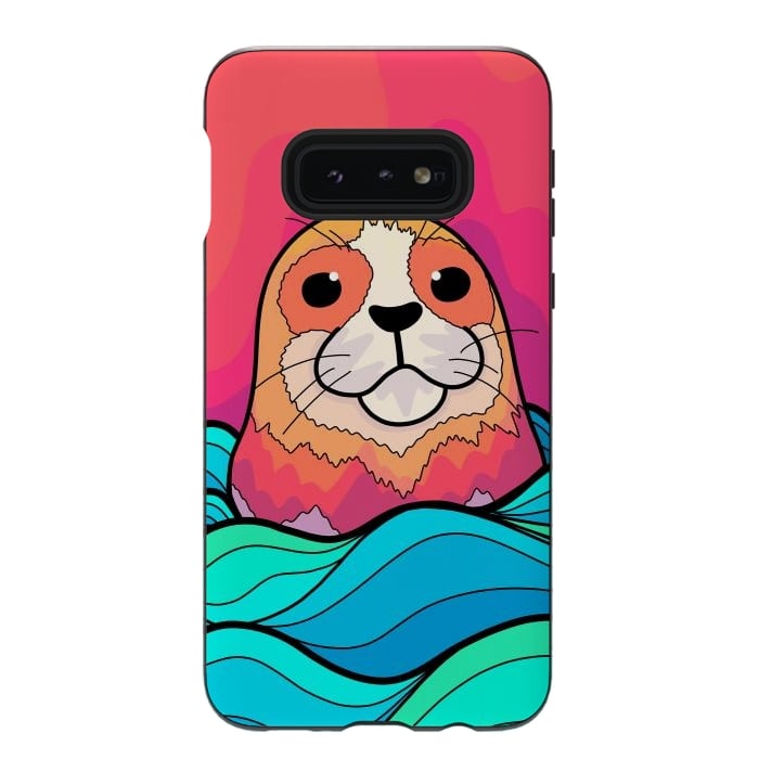 Galaxy S10e StrongFit The happy seal by Steve Wade (Swade)