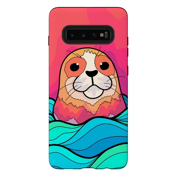 Galaxy S10 plus StrongFit The happy seal by Steve Wade (Swade)