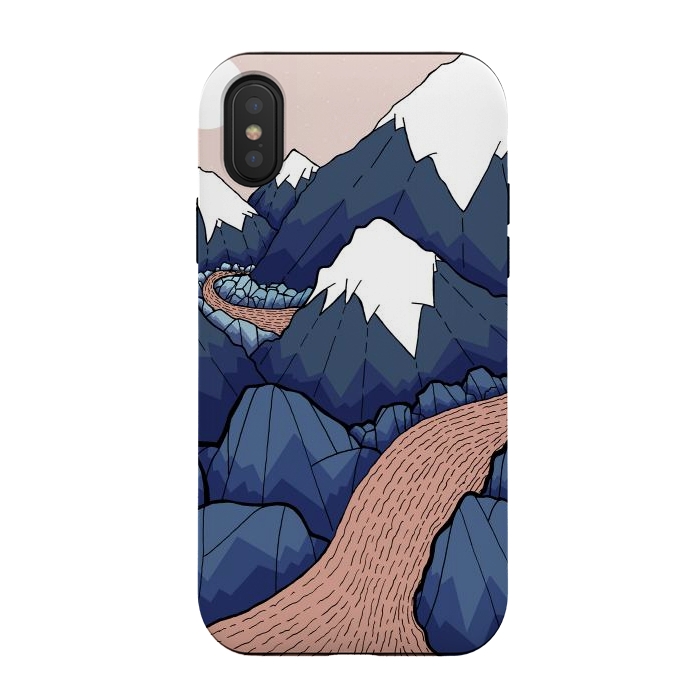iPhone Xs / X StrongFit The twisting river in the mountains by Steve Wade (Swade)