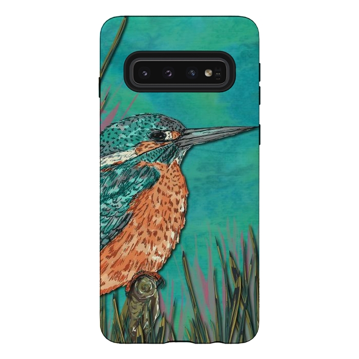 Galaxy S10 StrongFit Kingfisher by Lotti Brown