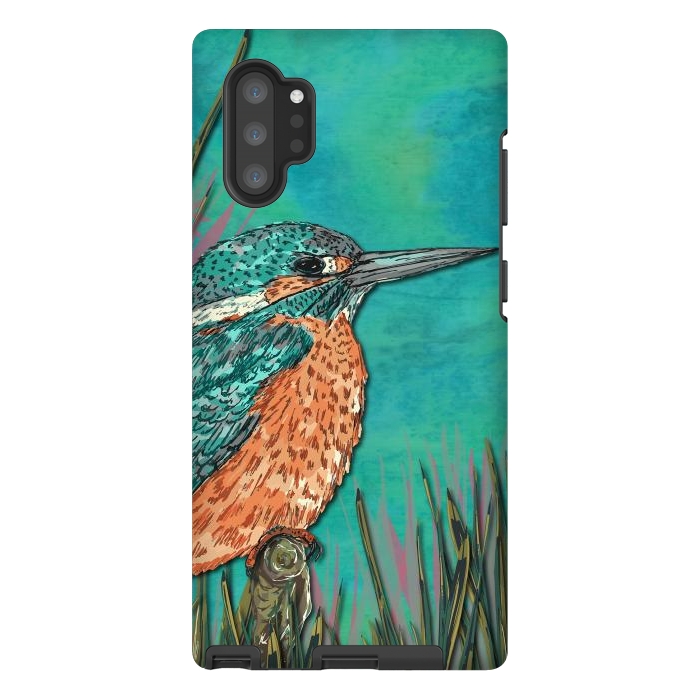 Galaxy Note 10 plus StrongFit Kingfisher by Lotti Brown
