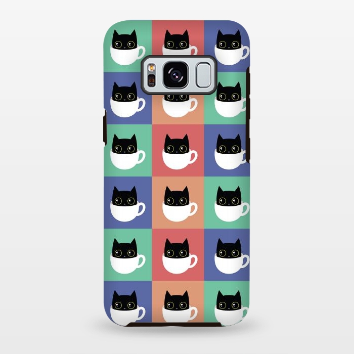 Galaxy S8 plus StrongFit Coffee  cat pattern by Laura Nagel