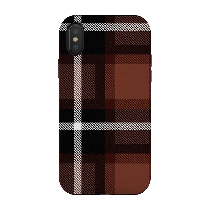 iPhone Xs / X StrongFit Autumn Foliage Plaid by TMSarts
