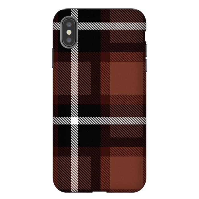 iPhone Xs Max StrongFit Autumn Foliage Plaid by TMSarts