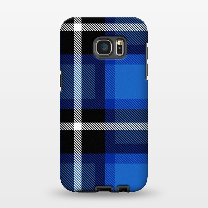 Galaxy S7 EDGE StrongFit Blue Scottish Plaid by TMSarts