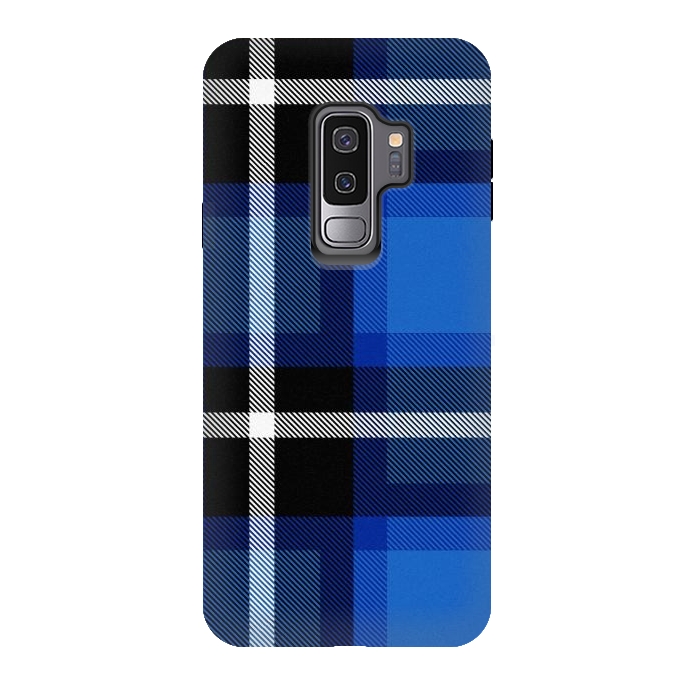 Galaxy S9 plus StrongFit Blue Scottish Plaid by TMSarts