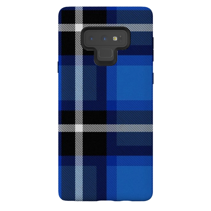 Galaxy Note 9 StrongFit Blue Scottish Plaid by TMSarts