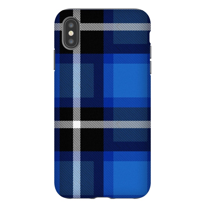 iPhone Xs Max StrongFit Blue Scottish Plaid by TMSarts
