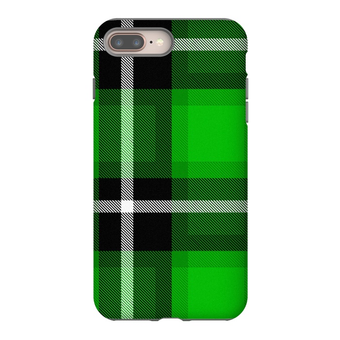 iPhone 7 plus StrongFit Green Scottish Plaid by TMSarts