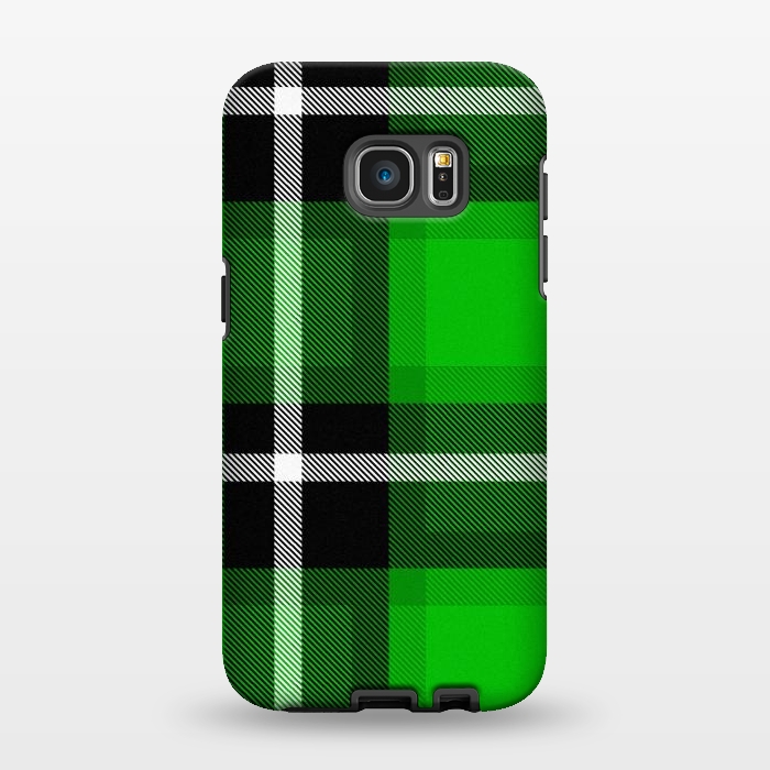 Galaxy S7 EDGE StrongFit Green Scottish Plaid by TMSarts
