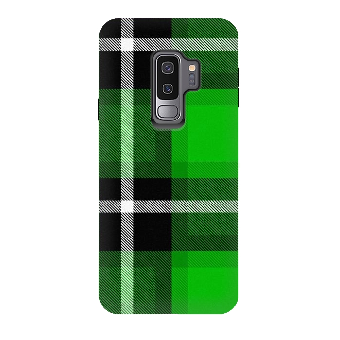 Galaxy S9 plus StrongFit Green Scottish Plaid by TMSarts