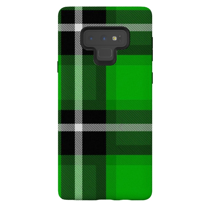 Galaxy Note 9 StrongFit Green Scottish Plaid by TMSarts
