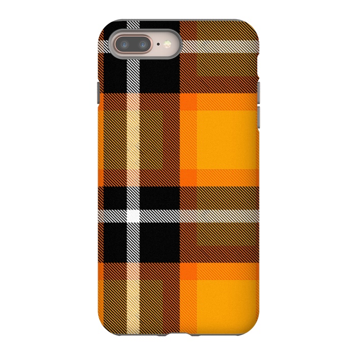 iPhone 7 plus StrongFit Orange Scottish Plaid by TMSarts