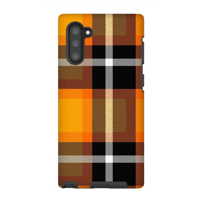 Galaxy Note 10 StrongFit Orange Scottish Plaid by TMSarts