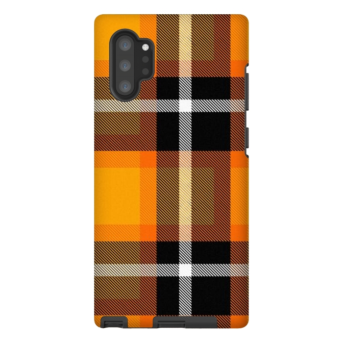 Galaxy Note 10 plus StrongFit Orange Scottish Plaid by TMSarts