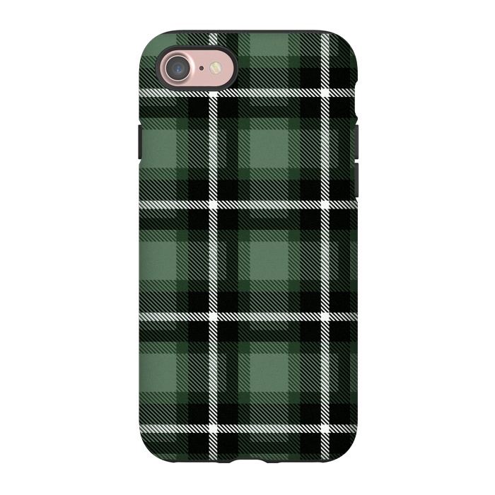 iPhone 7 StrongFit Olive Scottish Plaid by TMSarts