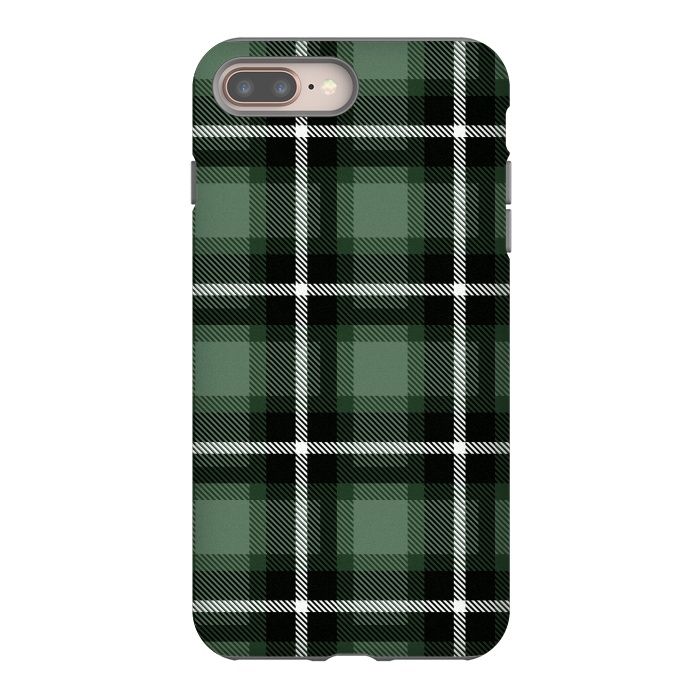 iPhone 7 plus StrongFit Olive Scottish Plaid by TMSarts