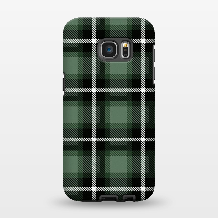Galaxy S7 EDGE StrongFit Olive Scottish Plaid by TMSarts
