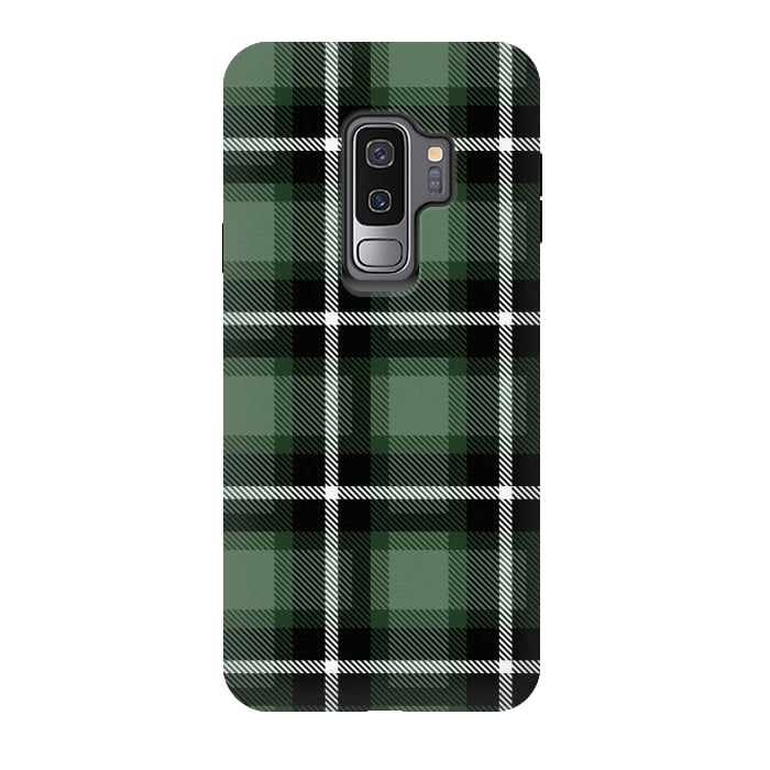 Galaxy S9 plus StrongFit Olive Scottish Plaid by TMSarts