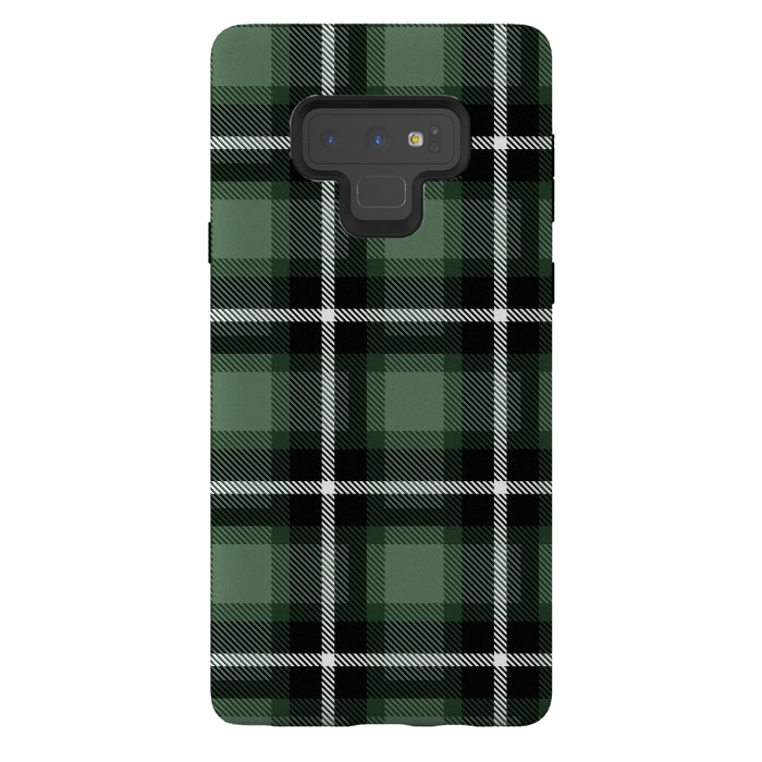 Galaxy Note 9 StrongFit Olive Scottish Plaid by TMSarts