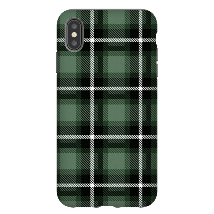 iPhone Xs Max StrongFit Olive Scottish Plaid by TMSarts