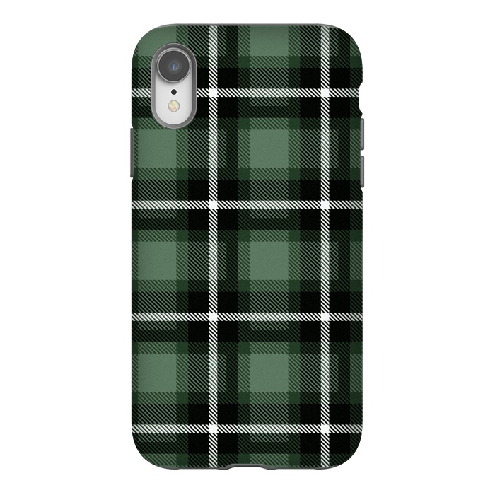 iPhone Xr StrongFit Olive Scottish Plaid by TMSarts